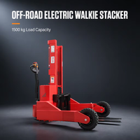 Chariot élévateur électrique tout-terrain EVERLIFT Toughbuilt Stacktech 1,5 tonne avec grandes roues pour terrains accidentés en extérieur