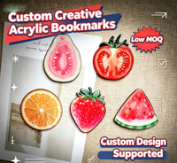 Op maat gemaakte fruitplakjes acryl bladwijzer creatieve simulatie fruit schoen ornament lage minimale bestelhoeveelheid aangepast ontwerp mogelijk