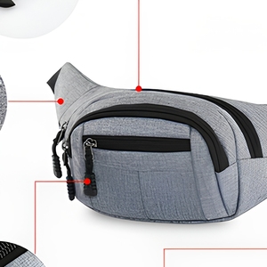 Riñonera Deportiva <span class=keywords><strong>de</strong></span> Nailon para Exteriores, con Cierre <span class=keywords><strong>de</strong></span> Cremallera, Antirrobo, Unisex, para Cintura, Pecho y Cadera - Product Image 5