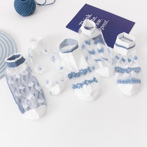 <b>Women</b> Hollow Glass Silk <b>Socks</b> Summer Cool Breathable Ultra Thin Mesh Comfort Student <b>Socks</b> - Product Image 4