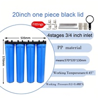 Vente en gros usine – Boîtier de filtre à eau intégré 4 étapes, 20 pouces, fin, en PP robuste, avec 4 filtres bleus, 0,1-0,45 MPa
