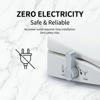Siège de toilette intelligent avec bidet intégré, installation facile en DIY, pression d'eau réglable, en plastique PP durable, allongé, compatible avec les toilettes standard, pour une hygiène optimale