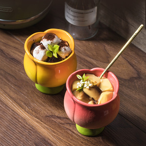 Nouveauté créative personnalisée, cadeau, tasse mignonne, tasse à café avec fleur de tulipe, crème glacée, dessert, salade, bagatelle, mousse au yaourt, tasse à thé florale - Product Image 3