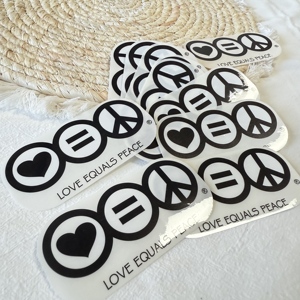 Autocollant symbolique Love Equals Peace en vinyle personnalisé - Product Image 4