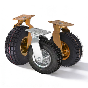 Rueda Giratoria Plana de 8 Pulgadas, Resistente a Pinchazos, Capacidad de Carga de 200 kg, Ruedas Industriales de Goma Negra de Alta Resistencia - Product Image 1