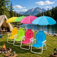 Parapluie de camping pliable pour enfants, design européen, en polyester, protection solaire, portable, léger, durable, pour la plage, l'extérieur, le parc