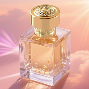 Flacone Personalizzato di Lusso in Vetro per Profumo, Bottiglie Spray Trasparenti per Profumo da 30ml 50ml 100ml, Flacone Quadrato Vuoto in Vetro per Profumo con Tappo Dorato - Product Image 2