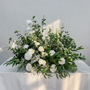 Chemin de table floral artificiel populaire pour mariage, 60 cm, arrangement en rangées pour décoration de mariage - Product Image 1