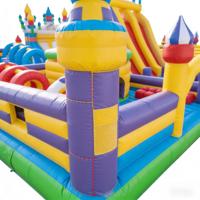 Parcours d'obstacles gonflable commercial en PVC écologique pour grands jeux de défi pour adultes, aire de jeux sur mesure