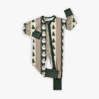 Pyjama Confortable en Bambou Personnalisé, Combinaison Bébé en Bambou à Fermeture Éclair, Grenouillère Bébé Convertible à Fermeture Éclair
