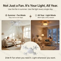 Kipas Angin Plafon Modern Quad Remote E27 21W 24W Desain Drone 4-Bilah Lipat AC95-265V 3CCT LED Dimmable untuk Halaman