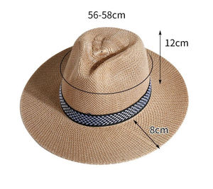 Chapeau de paille été en plein air hommes protection solaire casquette respirant Cool <span class=keywords><strong>pare</strong></span>-<span class=keywords><strong>soleil</strong></span> casquette hommes pêche large bord pêcheur chapeau de paille - Product Image 3