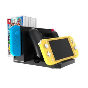 Support de chargement sans fil pour Nintendo Switch Lite, Station de charge, pour manettes de Console, avec 6 emplacements de cartes de jeu