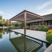 Gazebo et pergola bioclimatiques de luxe en aluminium, design moderne autoportant, imperméables, résistants aux intempéries et au vent, pour usage en station balnéaire