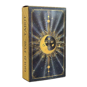Baraja de Tarot Gold Prophecy Oracle, 78 <span class=keywords><strong>cartas</strong></span>, juego de adivinación con borde dorado y guía - Product Image 1
