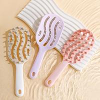 Brosse de massage du cuir chevelu avec poignée, brosse à cheveux incurvée ventilée pour le shampoing, brosse de douche pour cheveux humides et secs