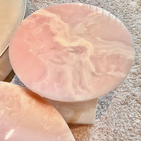 Table basse moderne en onyx rose avec marbre de jade rose, fourniture directe d'usine pour la maison ou la villa, idéale pour le mobilier de bureau à domicile