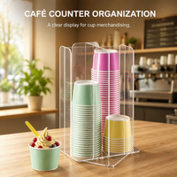 Distributeur de gobelets en acrylique personnalisé, support vertical en lucite pour gobelets jetables, organisateur de rangement de comptoir pour cuisine et café