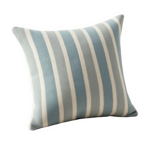 Striped Square <b>Throw</b> <b>Pillow</b> Woven Linen Cotton Minimalist Decorative Cushion Cover Machine Washable By ITHL - Product Image 1