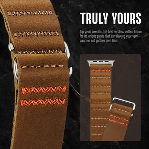 Suitisbest Bandas de cuero genuino de grano superior para <span class=keywords><strong>Apple</strong></span> <span class=keywords><strong>Watch</strong></span> S-Hook Correa Compatible Series 10 <span class=keywords><strong>Ultra</strong></span> SE 9 8 7 6 5 4 3; Transpirable - Product Image 5
