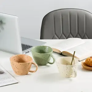 330ml Retro Ceramic Coffee Mug Creative Milk Tea Cup With Hand Printed Oatmeal Breakfast Mug Drinkware Water Cup