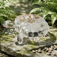 Adorable figurine de tortue en cristal transparent poli, ornement animal artisanal pour la décoration de table intérieure, cadeaux d'affaires
