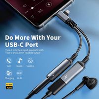 USB C auf 3,5mm Kopfhörer-und Lade adapter, 2 in 1 USB C auf Aux Audio-Buchse mit PD 60W Schnelllade-Dongle-Kabel