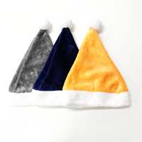 Chapeau de Noël bleu Logo de broderie imprimé personnalisé Chapeau de Père Noël à paillettes rouges