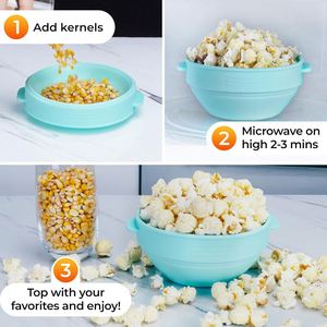 Molde para Palomitas de Maíz Plegable de Silicona para Microondas, Libre de BPA, con Tapa, para Hacer Palomitas en Casa - Product Image 3
