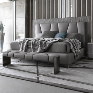 King Size <b>Bed</b> Luxury Italian Leather Grey Bedroom Modern Luxury <b>End</b> of <b>Bed</b> DV-MIRAGE-01-GIORGIO COLLECTIONS <b>End</b> of <b>Bed</b> DV- - Product Image 5