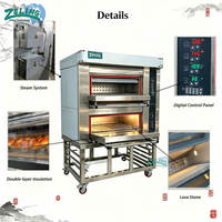 Four à gaz à 2 niveaux et 4 plateaux, contrôle de température indépendant, distribution uniforme de la chaleur, équipement de boulangerie commercial