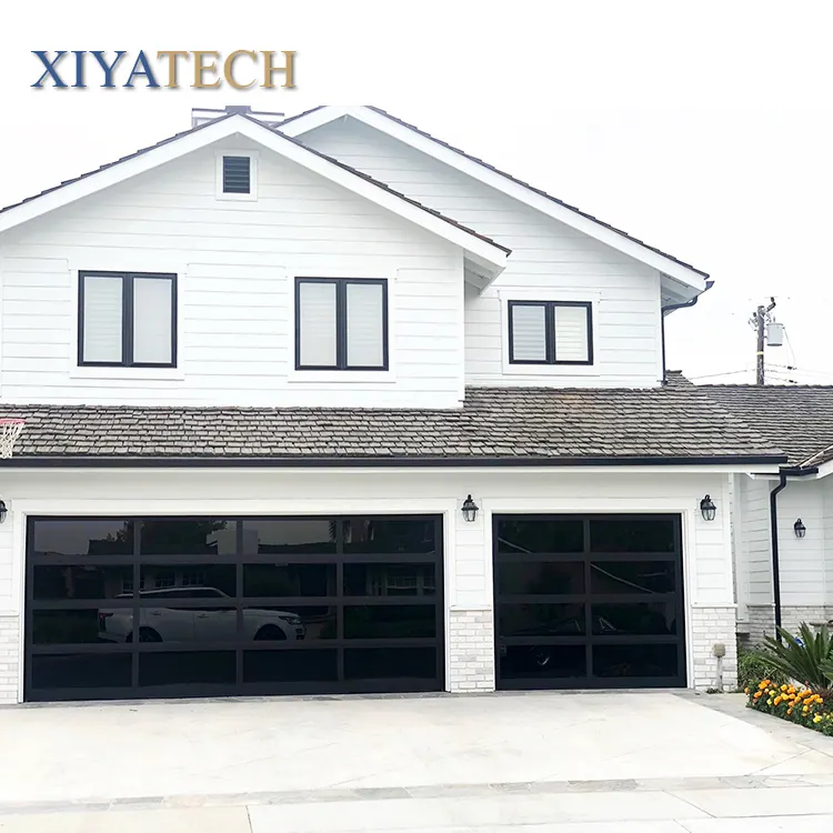 High quality aluminium garage door frosted glass for villa