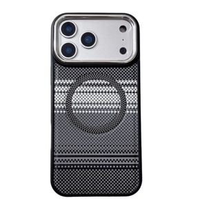 Étui de téléphone en cuir magnétique en fibre de carbone TechWoven Senyork pour iPhone 14 Plus, 15 Pro Max, 17 Air – Coque arrière en gros - Product Image 6