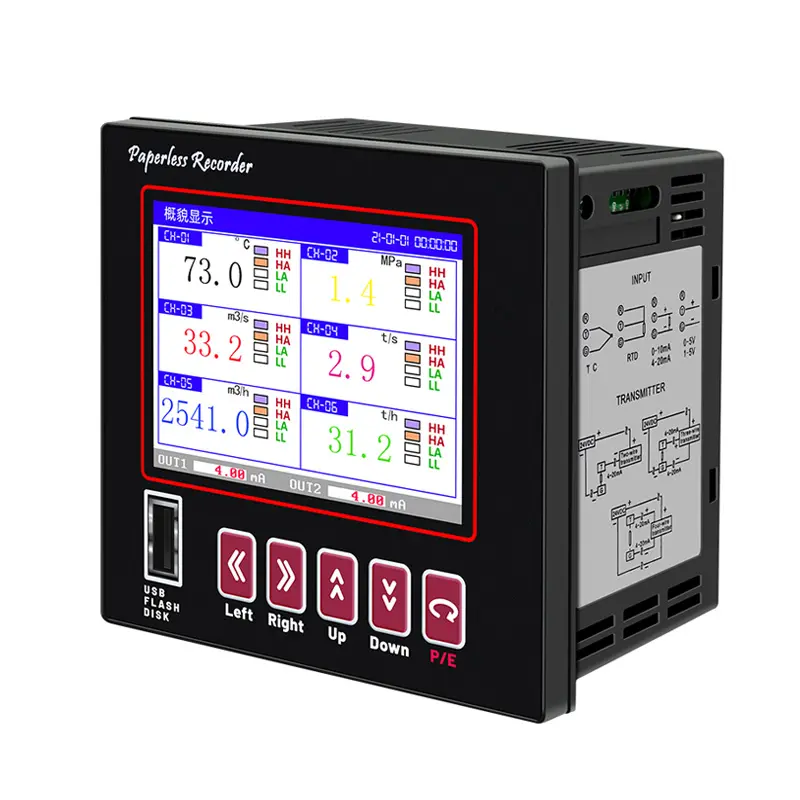 เครื่องบันทึกข้อมูล RS485แบบไร้กระดาษ Modbus RTU หลากหลายช่องทางอุตสาหกรรม