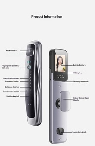 ระบบจดจำใบหน้า 3 มิติ ล็อคอัจฉริยะอัลลอยด์อะลูมิเนียม พร้อมระบบสแกนลายนิ้วมือและรหัสผ่านอัตโนมัติ  พร้อมช่องมองภาพแบบวิดีโอสำหรับตรวจสอบบ้าน - Product Image 6