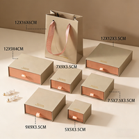 Boîte de rangement pour bijoux personnalisée bleue de luxe, multi-couches, pour bagues, boucles d'oreilles, colliers, emballage cadeau