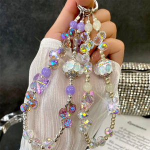 سلسلة هاتف محمول على شكل سوار مرصع بالأحجار الكريمة بتصميم فتاة سحرية، سلسلة خرز يدوية الصنع قصيرة، قلادة للمعصم، مشبك سوار - Product Image 6