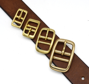 Boucle de ceinture en laiton à 2 barres, boucle à ardillon central pour l'ajustement de sangles en cuir, pour bridons et étriers de cheval 15/20/25mm - Product Image 1
