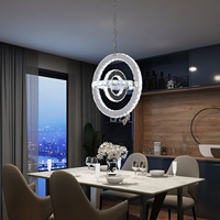 Lustre suspendu LED moderne en cristal chromé, style européen créatif et simple, pour salon et chambre à coucher