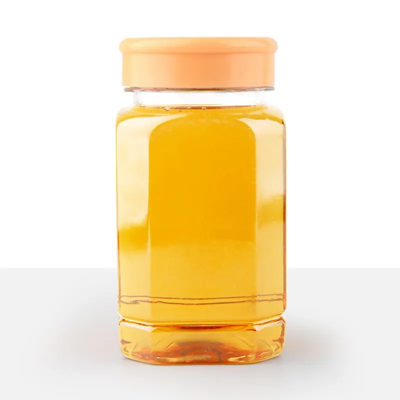 Sechseckige flasche Honigflasche 500 g transparente Honigflasche für Haustier verpackungsgefäß