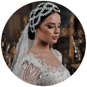 Werbe handgemachte Haarschmuck Braut schmuck Haar Rebe Hochzeit <span class=keywords><strong>Prom</strong></span> Strass Crossover Stirnbänder - Product Image 5