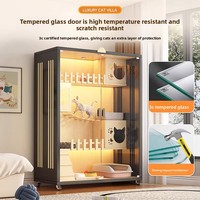 Villa pour chat de luxe respirante de style grille pour usage domestique, très grande, en bois, à concept ouvert, lit/abri pour chat