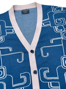 Manga regular Forma Invierno Cuello en V Estilos Collar Botón Característica Unisex Moda Lana Hilo Longitud personalizada CARDIGAN - Product Image 4