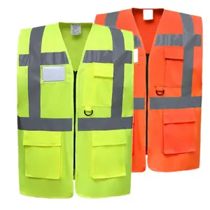 OEM标志定制工厂户外工作保护建筑行业工作高能见度反光安全背心背心