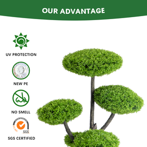 ต้นไม้ประดิษฐ์ PZ-1-122 ขายดี ทนรังสียูวี ใบไซเปรสพลาสติกสีเขียวทรงกลม สำหรับตกแต่งภายนอกอาคาร ปลูกในกระถาง - Product Image 4