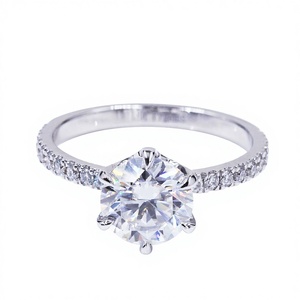 <span class=keywords><strong>Bague</strong></span> <span class=keywords><strong>de</strong></span> fiançailles pour femme Tianyu Gems, or blanc 14K/18K, personnalisée, avec <span class=keywords><strong>diamant</strong></span> moissanite rond taille cœur et flèche <span class=keywords><strong>de</strong></span> 7,5 mm - Product Image 1