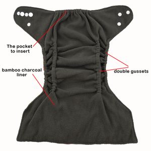 Couche-culotte réutilisable pour bébé de 3 à 15kg, nouveau Design, <span class=keywords><strong>Style</strong></span> écologique, lavable et réutilisable, en tissu de charbon de bambou, à la mode - Product Image 3