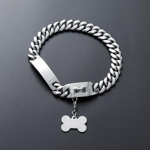 2023 थोक नई शैली अनुकूलित पालतू पालतू आईडी टैग क्यूबन चेन 18 मिमी धातु पिबुल डॉग कॉलर गोल्ड - Product Image 4