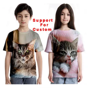 カスタムキッドTシャツ3DプリントラブリーTシャツ半袖サマートップス子供服男の子または女の子ラブリーチャイルドシャツ