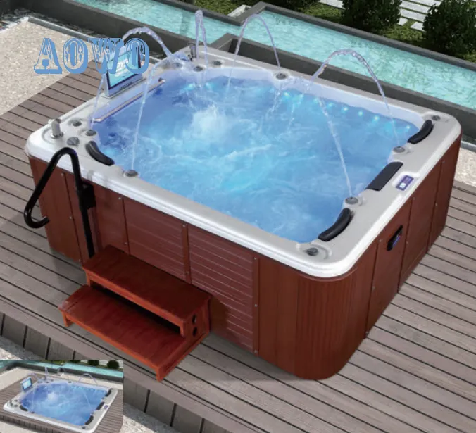 AOWO fornitore cinese 5 persone putdoor spa hot jakussi case prefabbricate aqua therapy spa outdoor